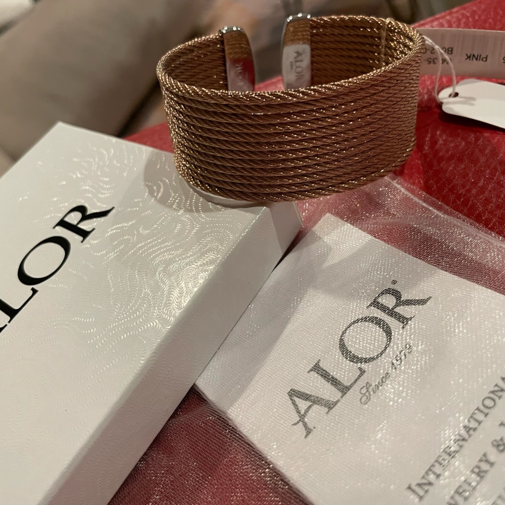 Brand New With Tags ALOR Rose Gold 12 Row Coil Cuff